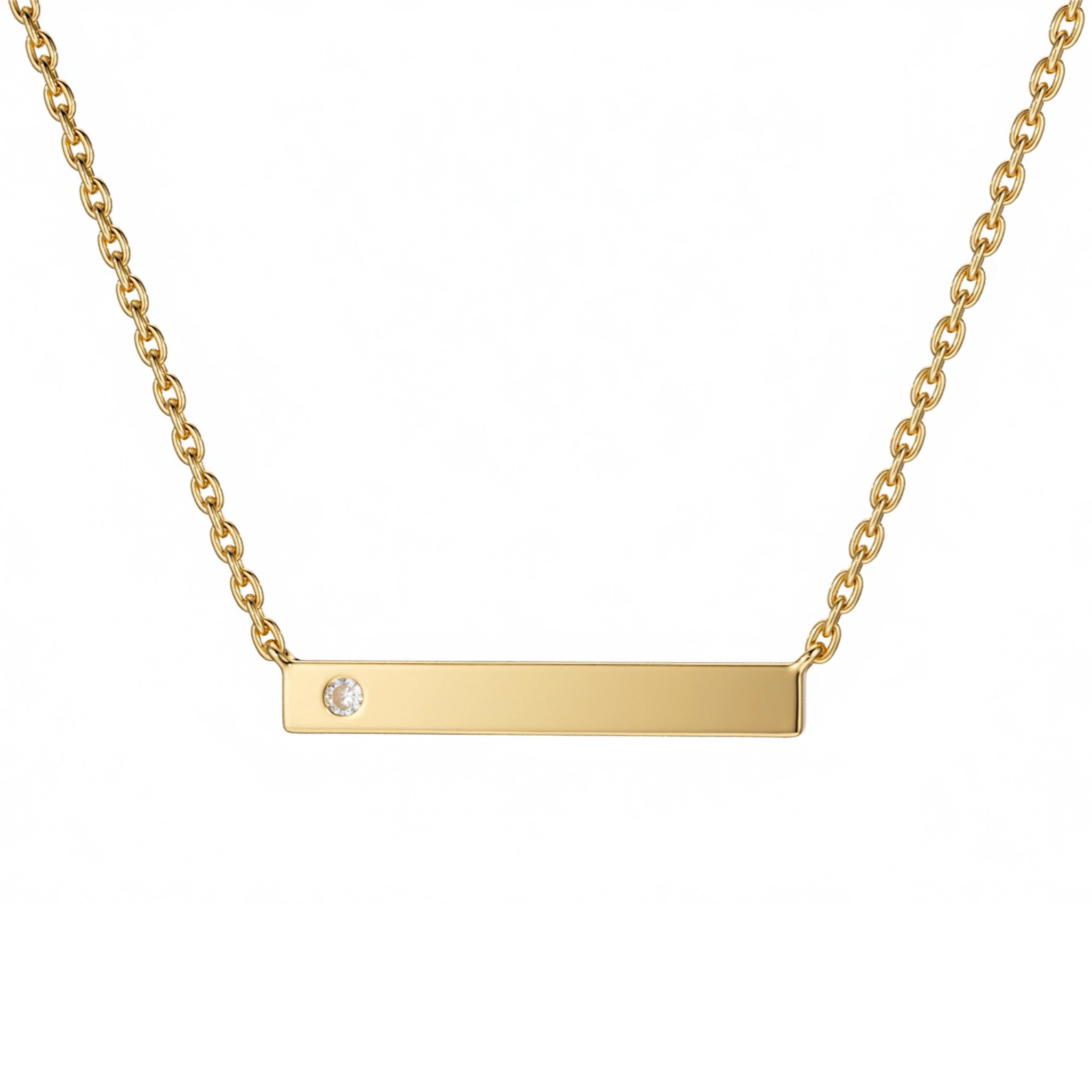 Single Diamond Bar Pendant